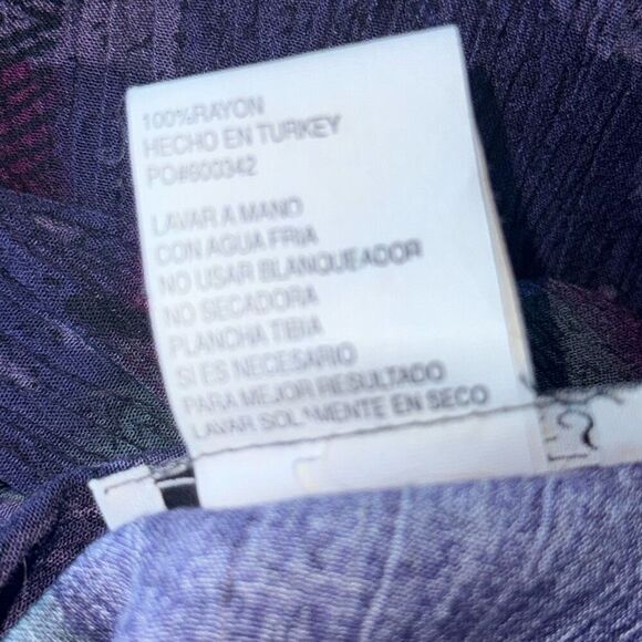 Vintage 90’s Purple Oversized Short Sleeve Button Down Funky Print Short Sleeve - Picture 10 of 11